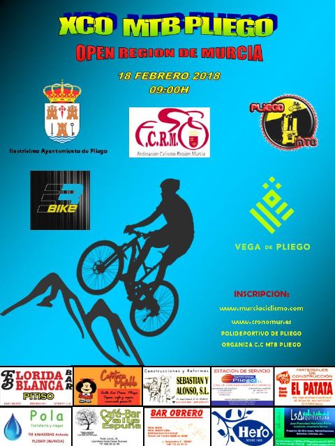 Este domingo se celebra la espectacular prueba ciclista de montaña ´XCO Ciudad de Pliego´