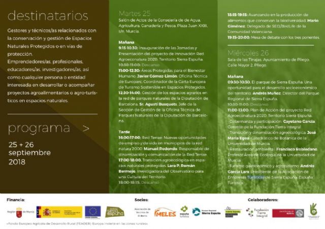 Este miércoles en Pliego se desarrollarán las Jornadas Técnicas del Proyeco Agroeconatura 2020